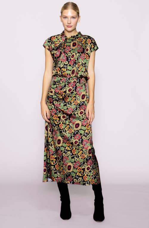 Melloday Twist Detail Cap Sleeve Top In Multi