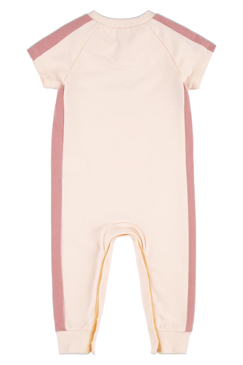 Logo Short Sleeve Romper, Alternate, color, GUAVA ICE