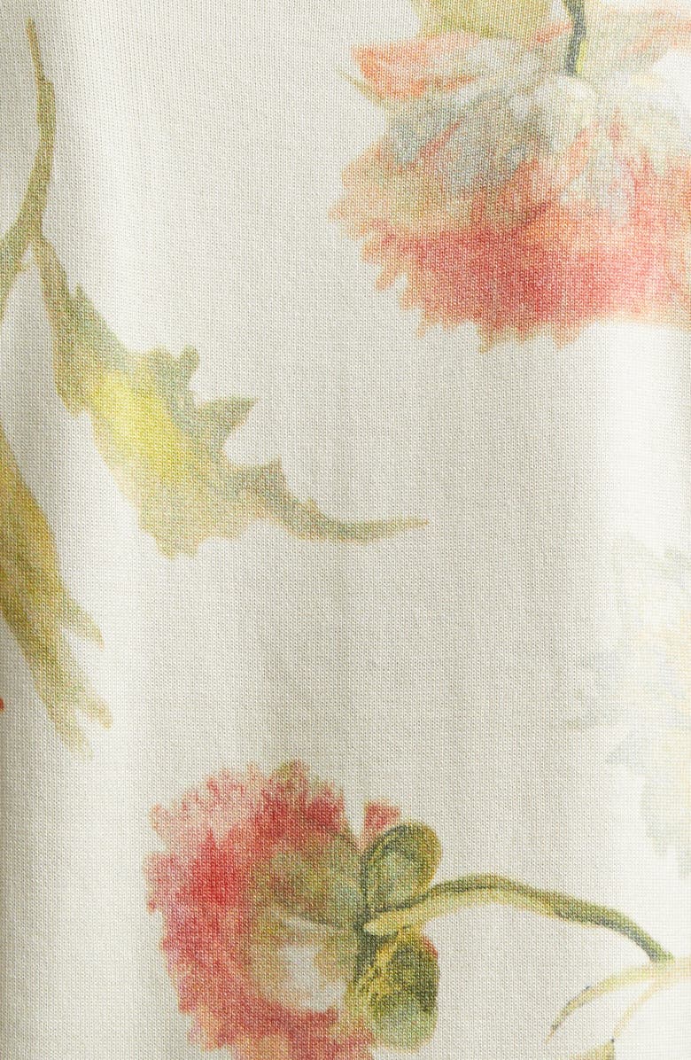 Carolina Herrera Poppy Print Silk & Cotton Sweater Tank, Alternate, color, Almond Multi