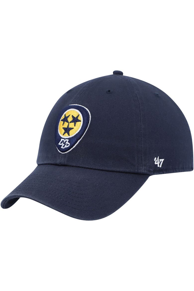 Men's '47 Navy Nashville Predators Logo Clean Up Adjustable Hat, Main, color, Navy