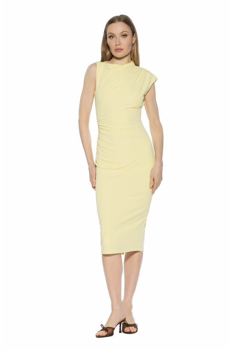 Vaila Midi Sheath Dress, Alternate, color, BUTTER YELLOW