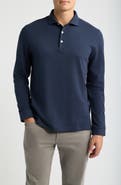 Peter Millar Herringbone Long Sleeve Polo