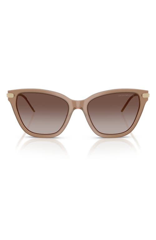 Emporio Armani 54mm Gradient Cat Eye Sunglasses In Brown