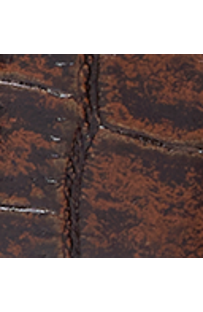 Paul Fredrick Crocodile Embossed With Metal Keeper & Tip Belt, Alternate, color, Cognac