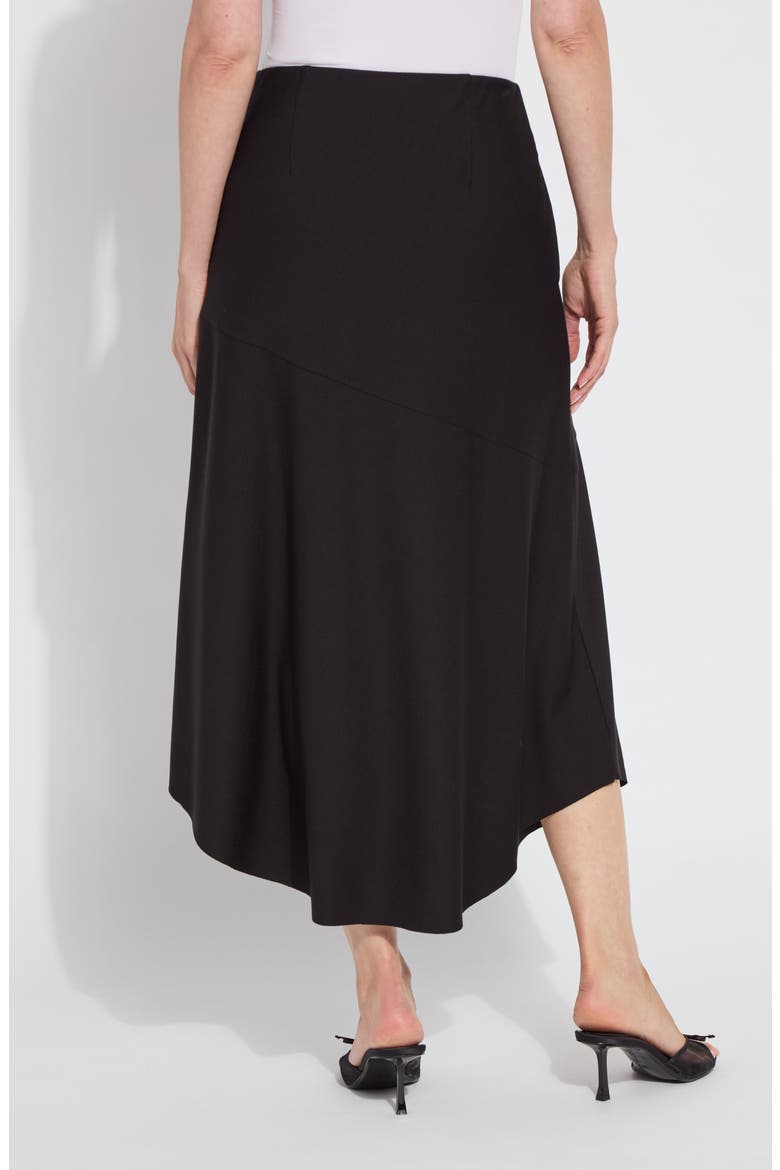 'Lyssentials A-Line Ponte Midi Skirt, Alternate, color, BLACK