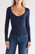 Madden Girl Twist Front Long Sleeve Top
