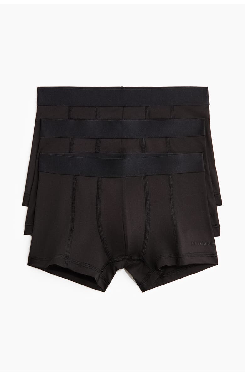 H&M 3-pack Sports Trunks With Drymove, Main, color, Black