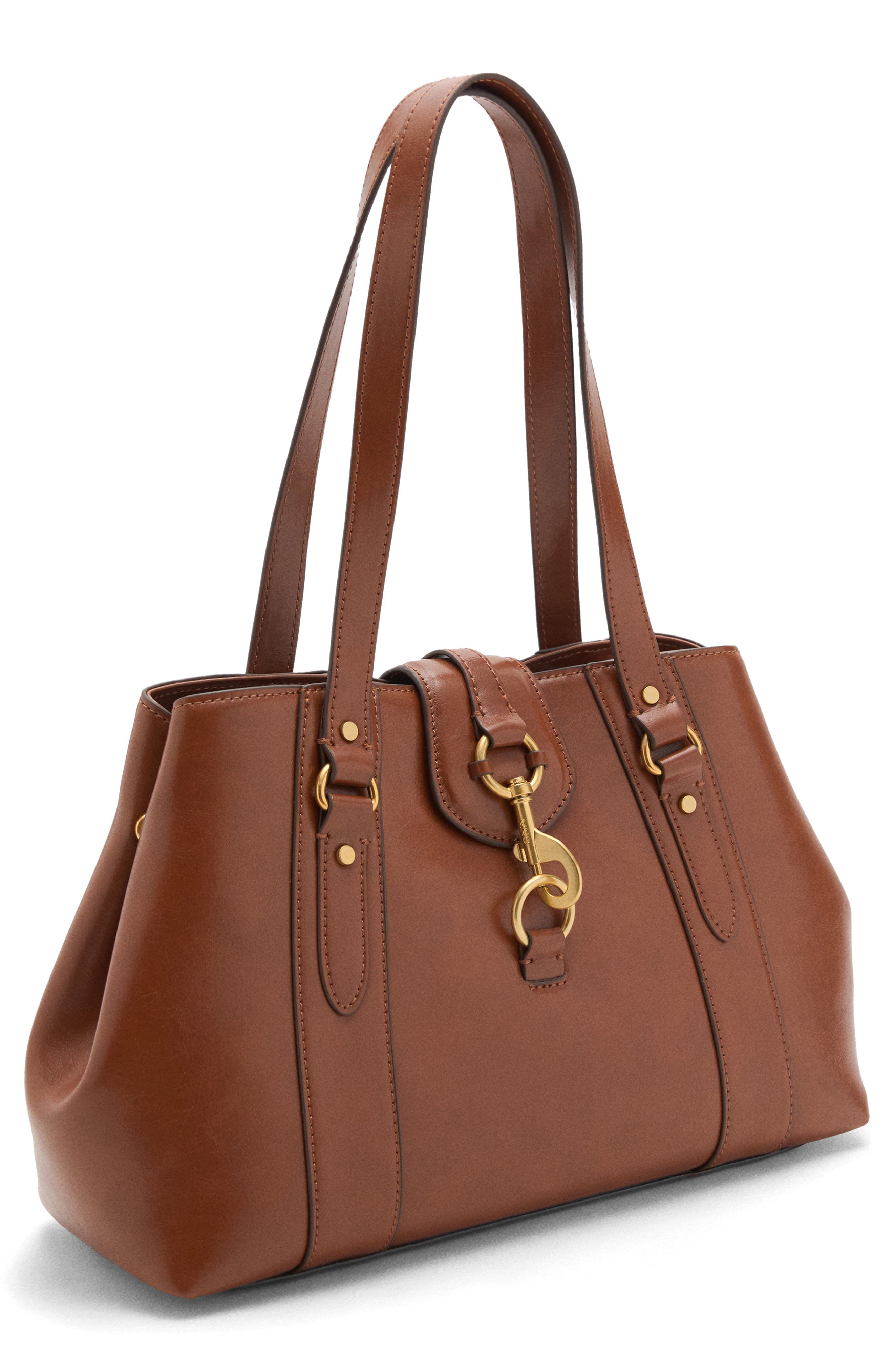 MANGO Large Faux Leather Shoulder Bag, Alternate, color, 