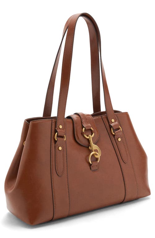 Mango Large Faux Leather Shoulder Bag In Brown