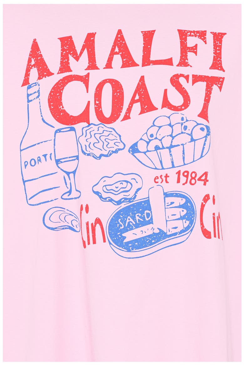 Bridget Graphic T-Shirt and Shorts Set, Alternate, color, PINK AMALFI COAST