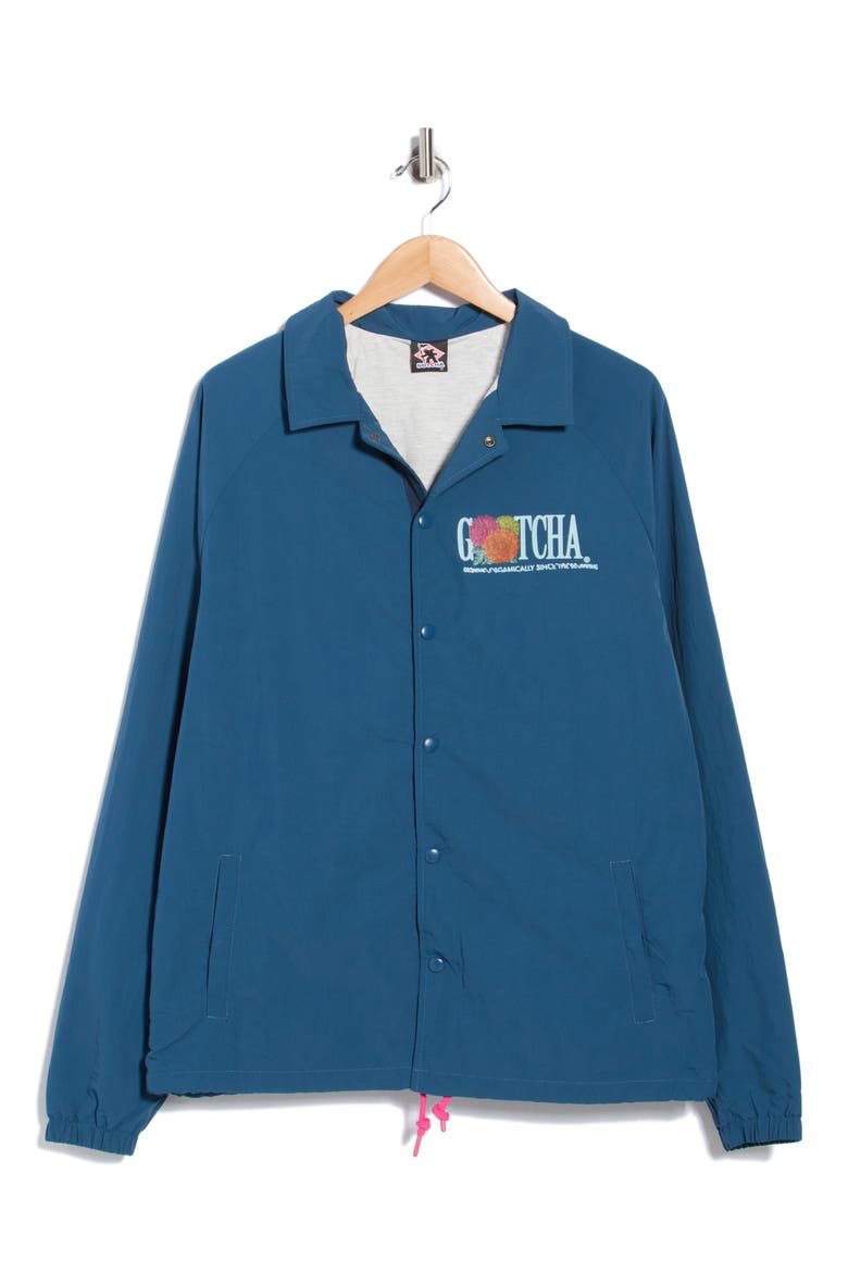 Men's Grow Nylon Coach's Jacket, Alternate, color, MAJOLICA BLUE