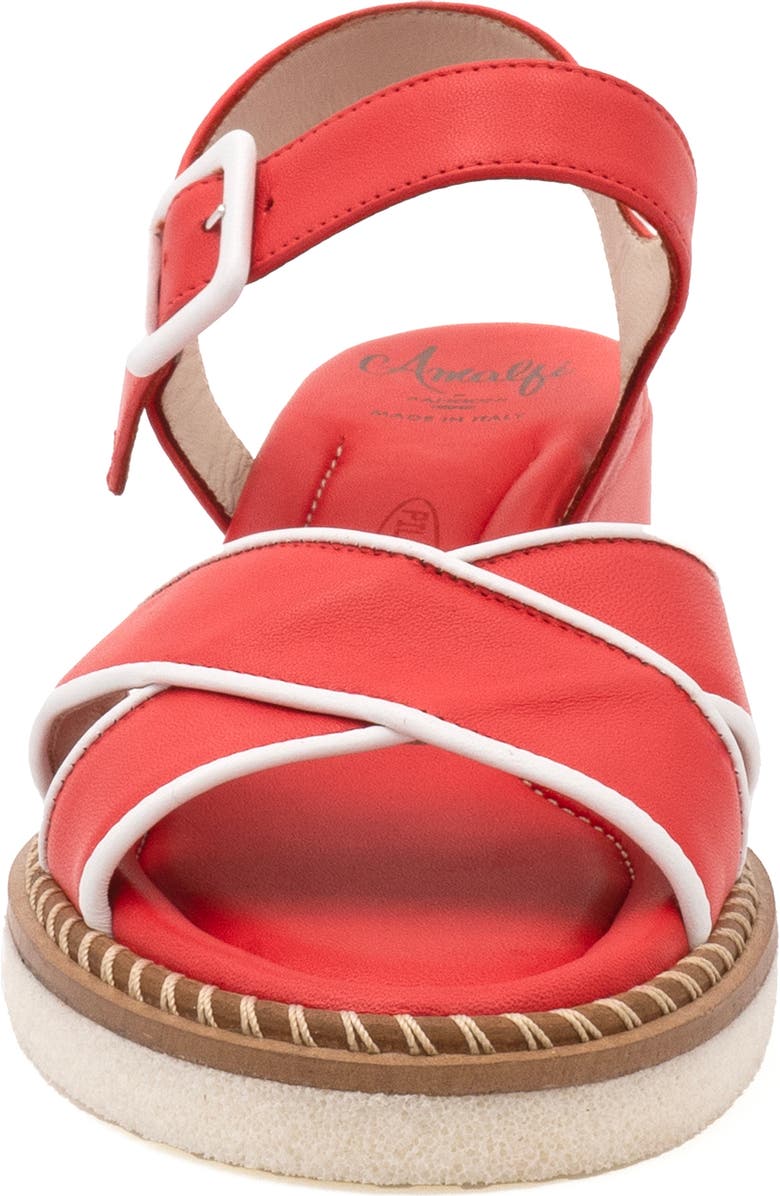 Amalfi by Rangoni Montecarlo Wedge Sandal, Alternate, color, Coral/ White Parma Combo