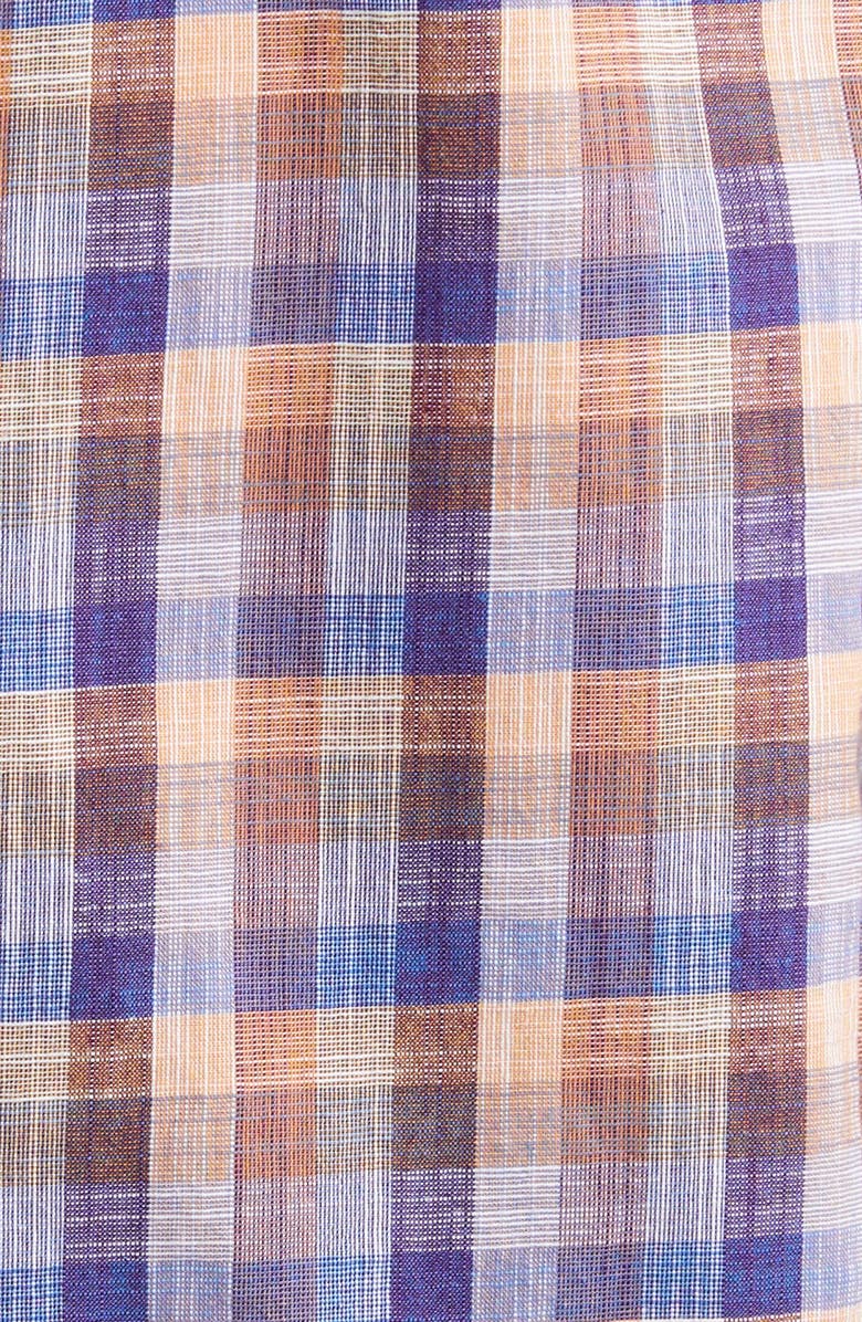 Tommy Bahama Sand Dune Check Woven Cotton Button-Up Shirt, Alternate, color, Guava Ice