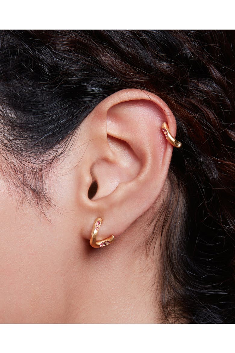 Eden Earrings Natural Gemstones. Handmade in Italy, Alternate, color, Pink Sapphires