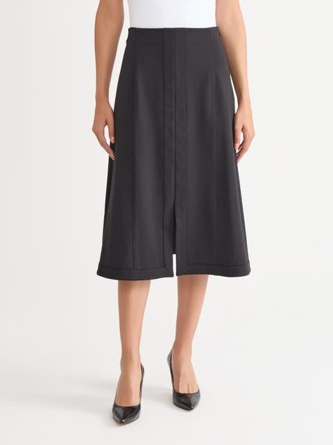 A-Line LuxeStretch Ponte Midi Skirt