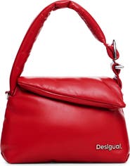 Desigual Small Quilted Sheepskin Leather Handbag