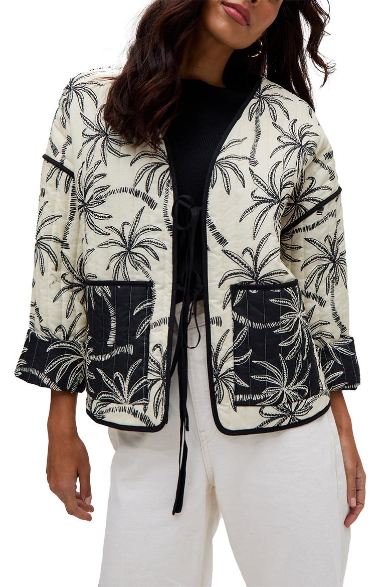 Felicity Palm Print Reversible Jacket, Alternate, color, Multi