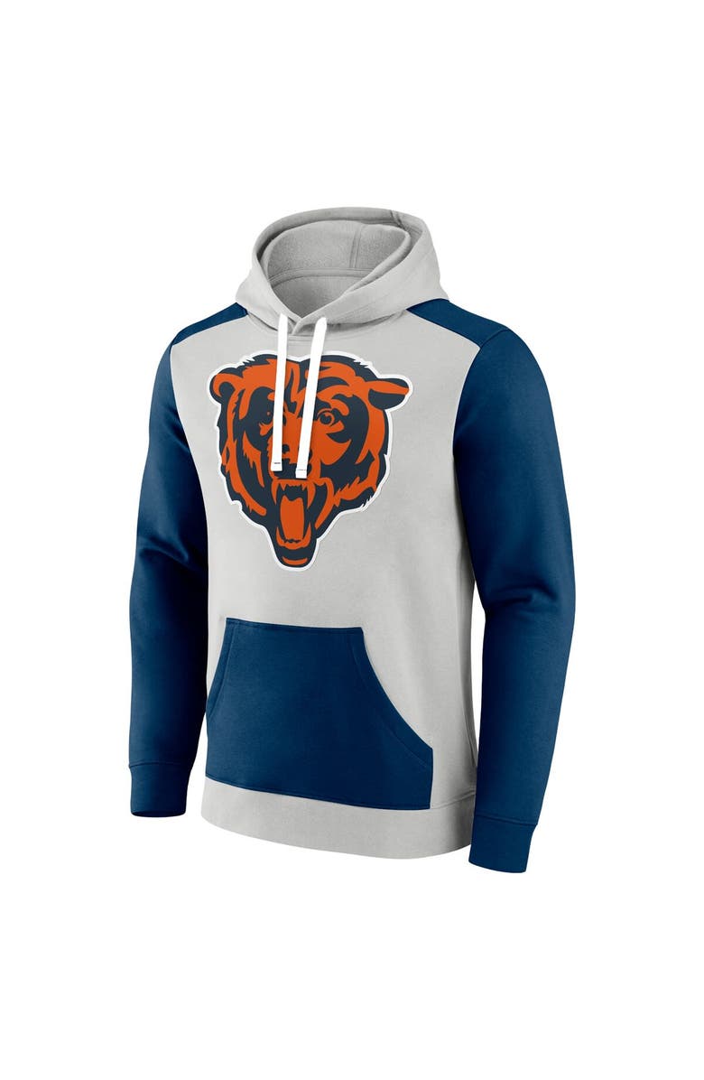 FANATICS Men's Fanatics Silver/Navy Chicago Bears Big & Tall Team Fleece Pullover Hoodie, Alternate, color, 