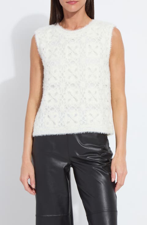 Camila Crochet Fuzzy Sleeveless Sweater