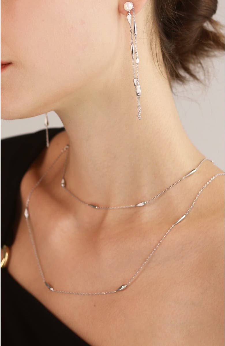 RETRO CHIC Teardrops Necklace, Alternate, color, Silver