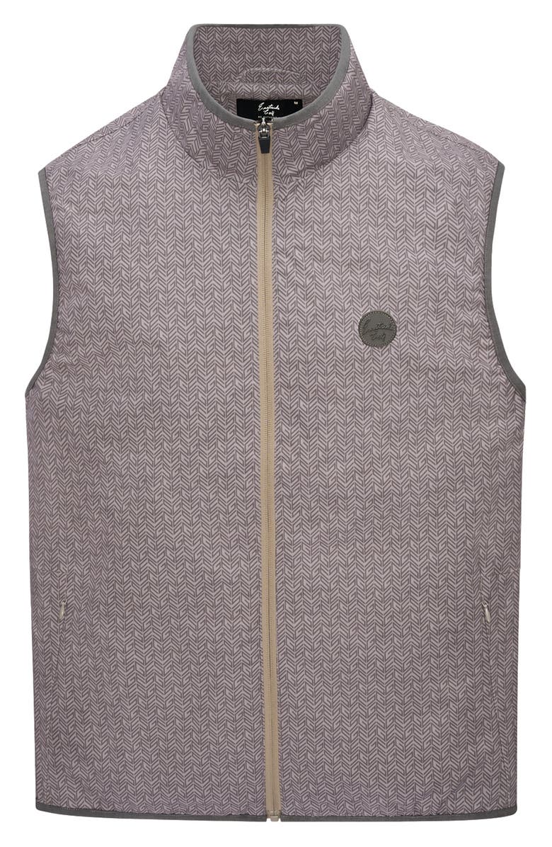 Eastside Golf Tweed Print Breaker Vest, Main, color, Opal Grey/ Charcoal Grey