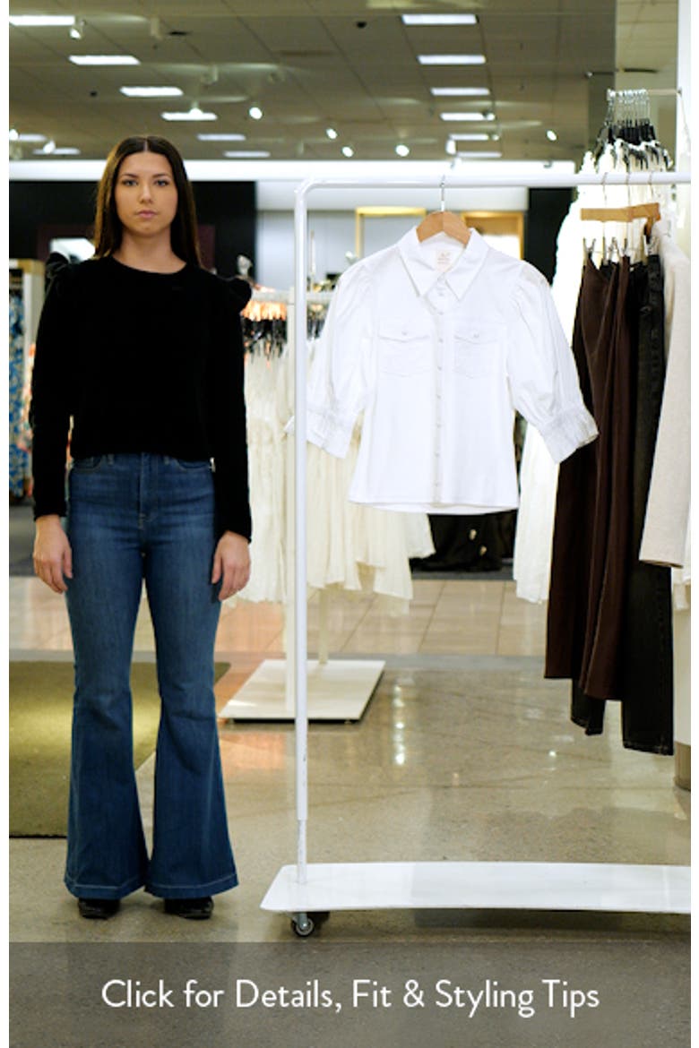 Lyric Mixed Media Stretch Cotton Button-Up Shirt video