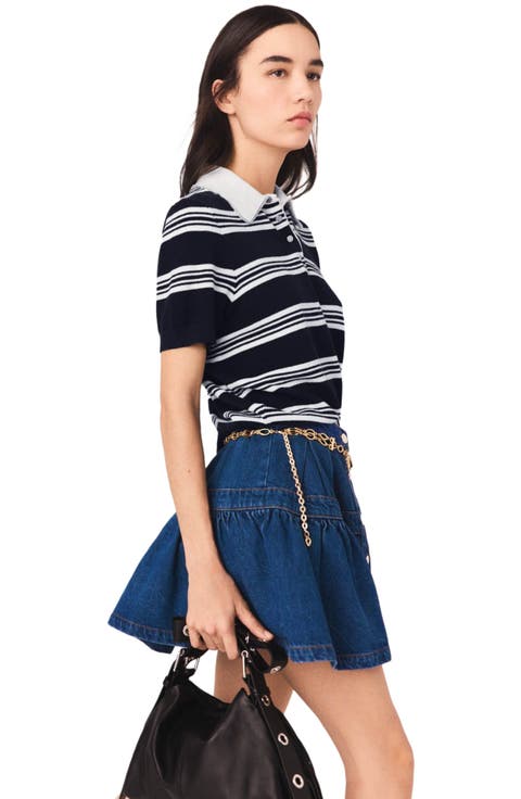 Short denim skirt
