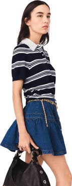 maje Short denim skirt