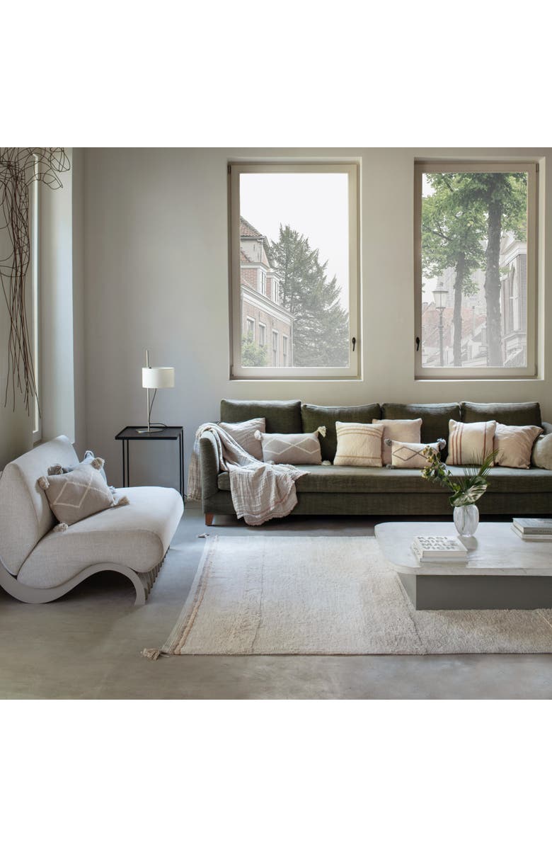 Lorena Canals Washable Rug Bloom, Alternate, color, Natural, Rose, Linen