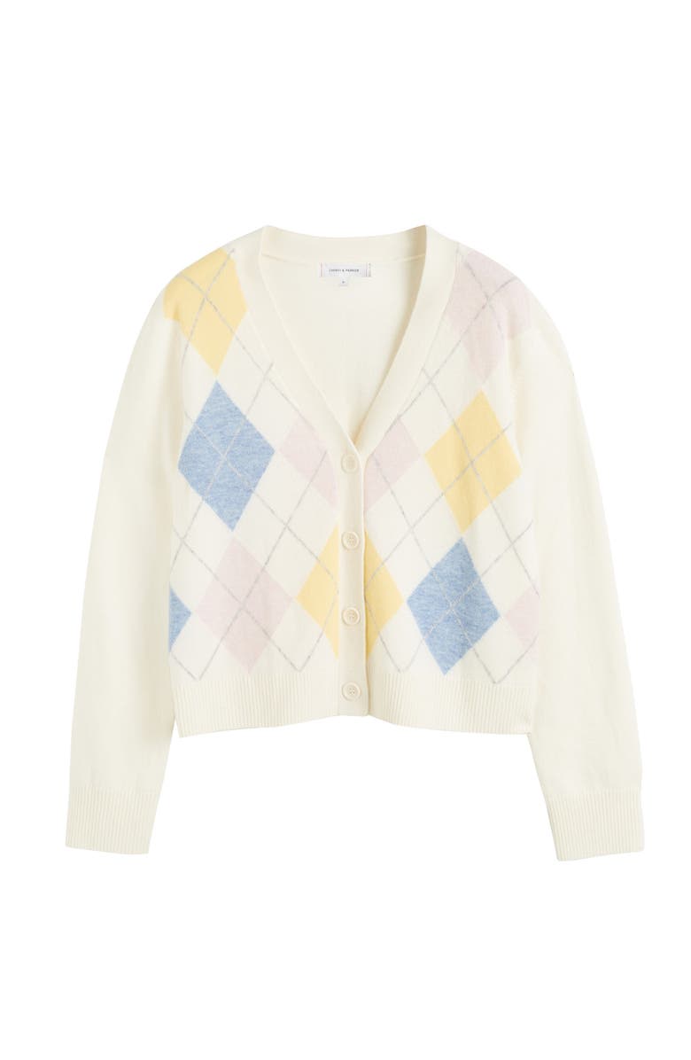 Chinti & Parker Wool-Cashmere Argyle Cardigan, Alternate, color, Cream