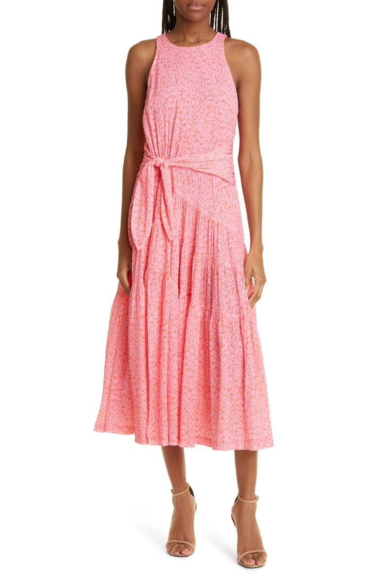 Cinq à Sept Nelly Tie Waist Tiered Maxi Dress, Main, color, 