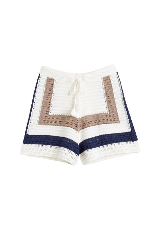 Chinti & Parker Capri Crochet Shorts In Navy