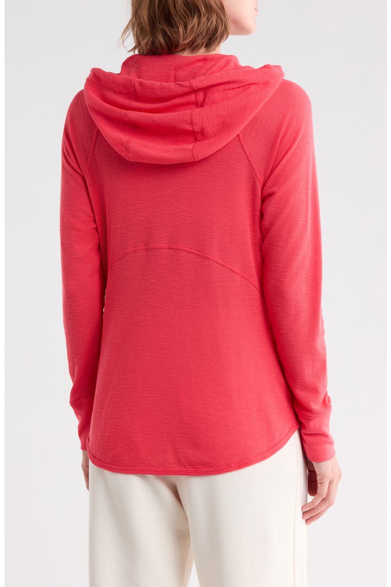Slub Waffle Knit Zip Hoodie, Alternate, color, PUNCH