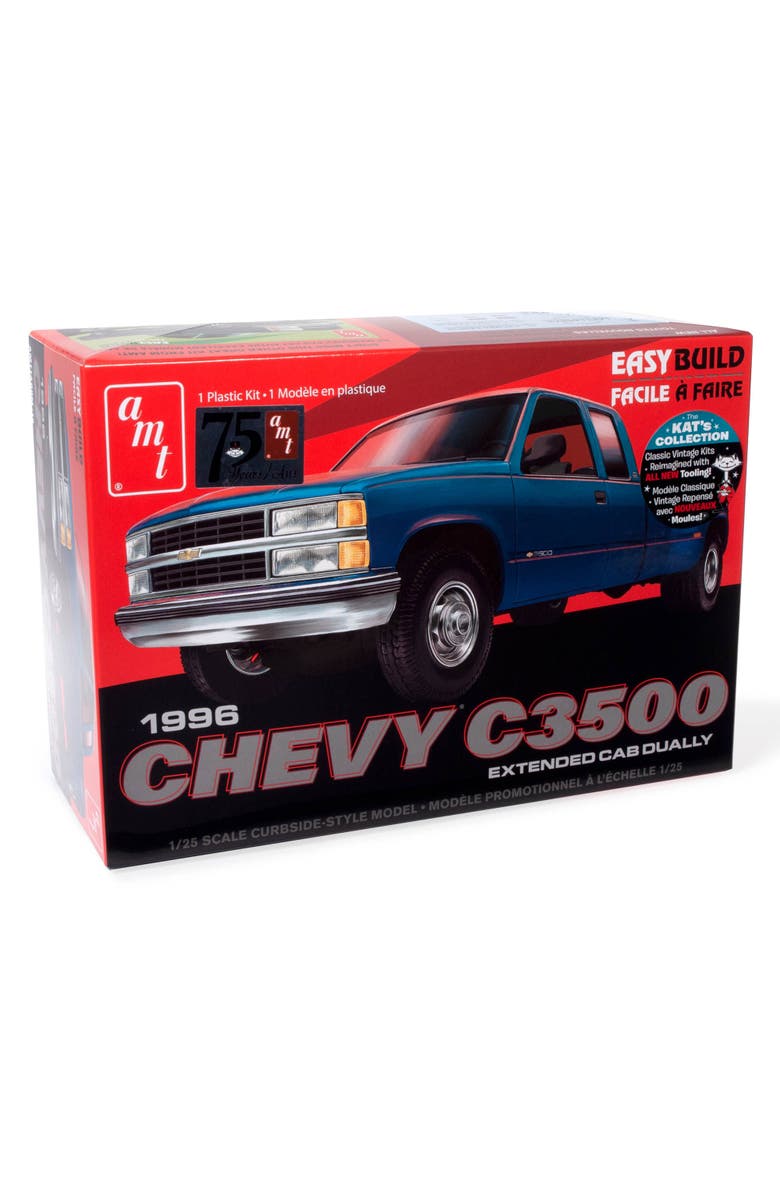 AMT 1996 Chevrolet C3500 Dually Pickup 1 to 25 Scale Model Kit, Main, color, Multicolored