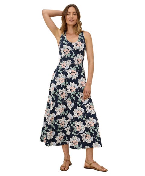 Organic Cotton Fit & Flare Open Back Maxi Dress