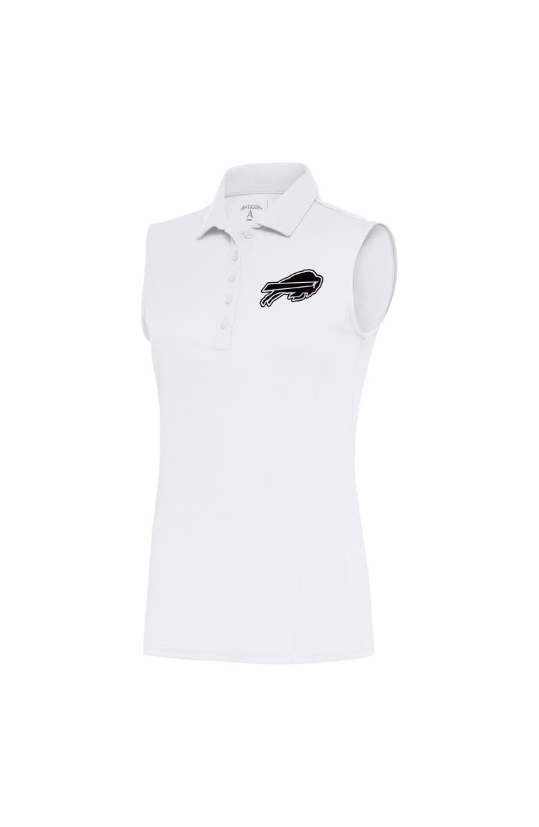 ANTIGUA Women's Antigua White Buffalo Bills Metallic Logo Sleeveless Tribute Polo, Main, color, 