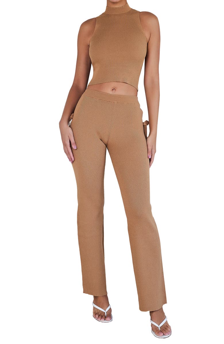 Mistress Rocks Sleeveless Ribbed Cutout Crop Top, Alternate, color,