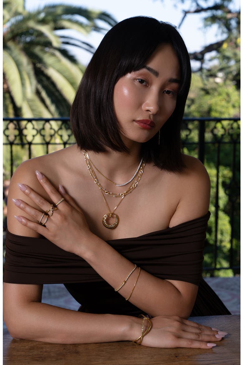 18K Gold Varda Natural Diamond Tennis Necklace (Online Trunk Show), Alternate, color, 18K YELLOW GOLD/ DIAMOND