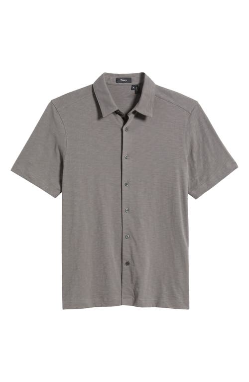 Theory Noran Short Sleeve Knit Button-up Shirt