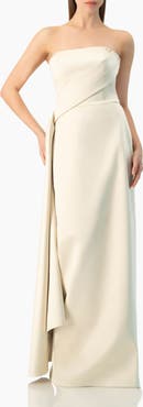 IVONNE Strapless Sculpted Drape Gown