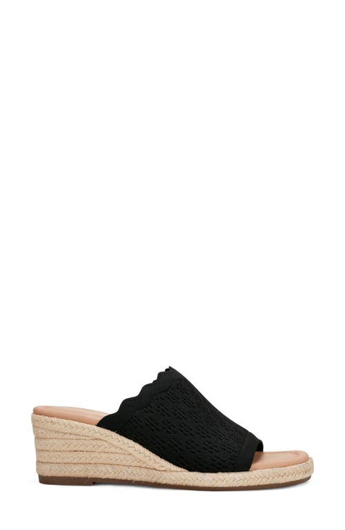 Easy Spirit Shanice Wedge Espadrille Slide Sandal In Black