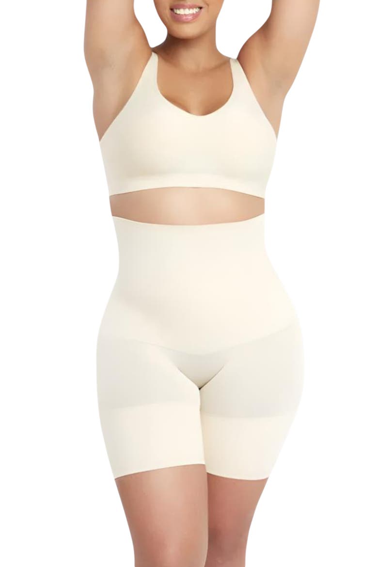 High Waist Shaping Shorts, Alternate, color, Nude