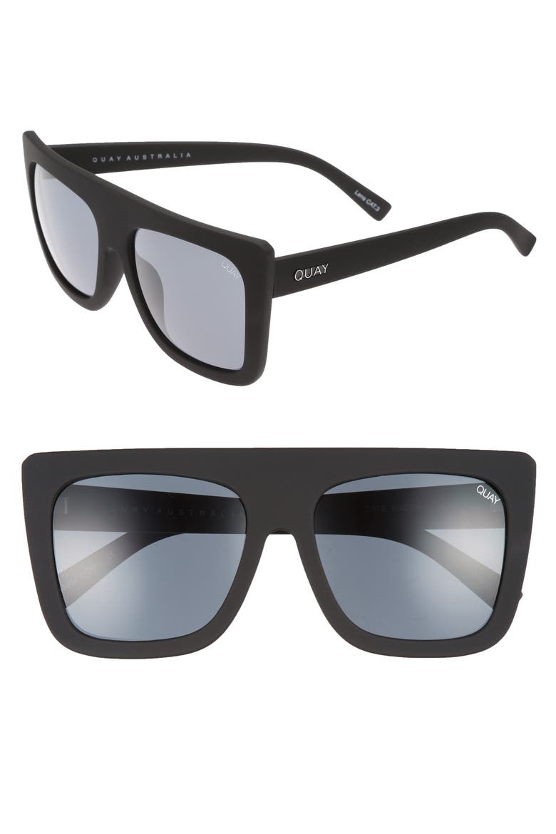 Café Racer 55mm Shield Sunglasses, Main, color, BLACK/ SMOKE