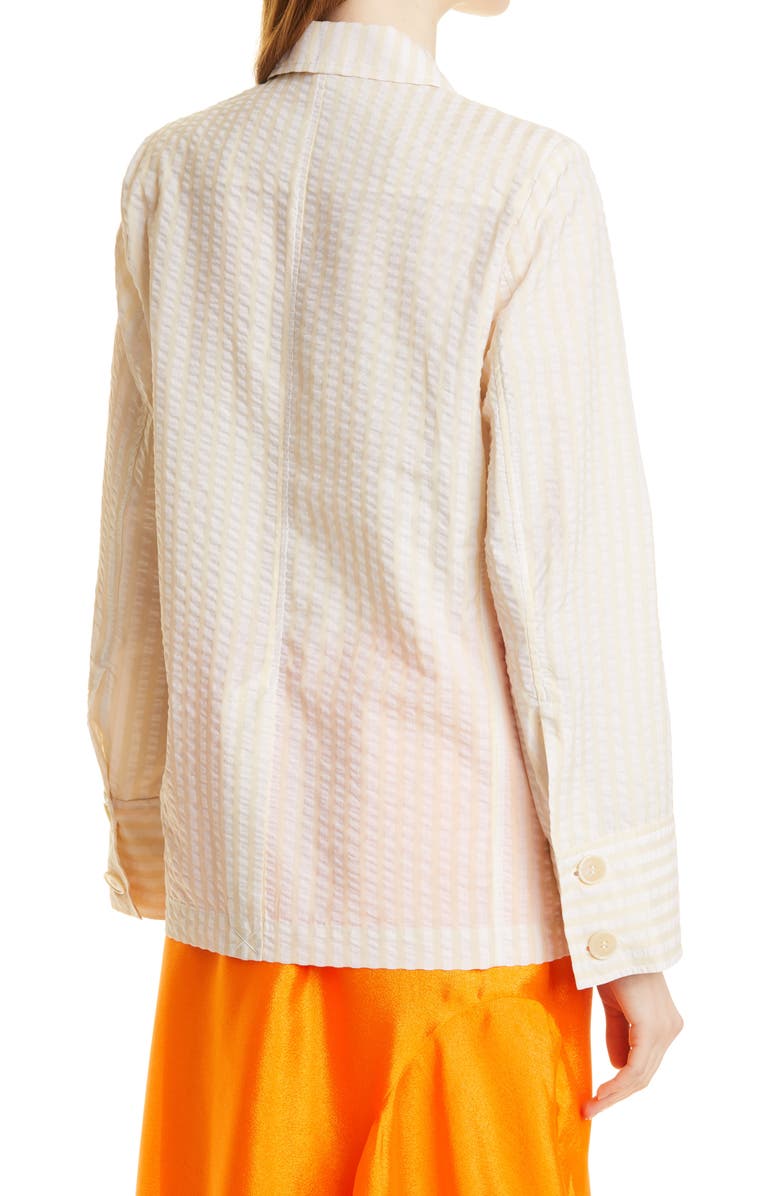 Baum und Pferdgarten Britta Stripe Seersucker Jacket, Alternate, color, 