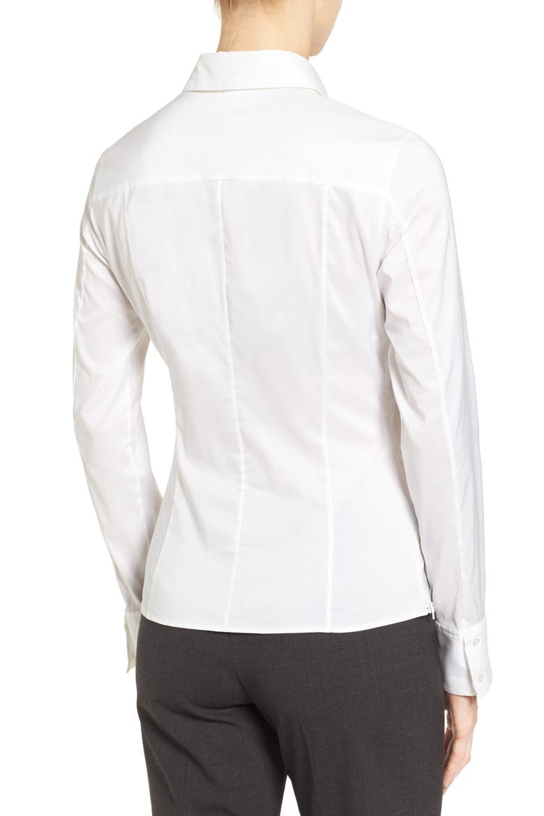 'Bashina' Stretch Poplin Shirt, Alternate, color, WHT