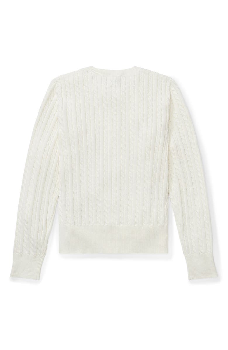Polo Ralph Lauren Kids' Cable Knit Cotton Cardigan, Alternate, color, Warm White