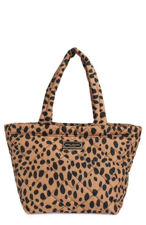 Medium Cheetah Print Quilted Nylon Tote