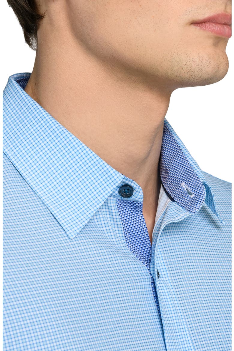 Micro Square Stretch Dress Shirt, Alternate, color, NAVY/ GREEN