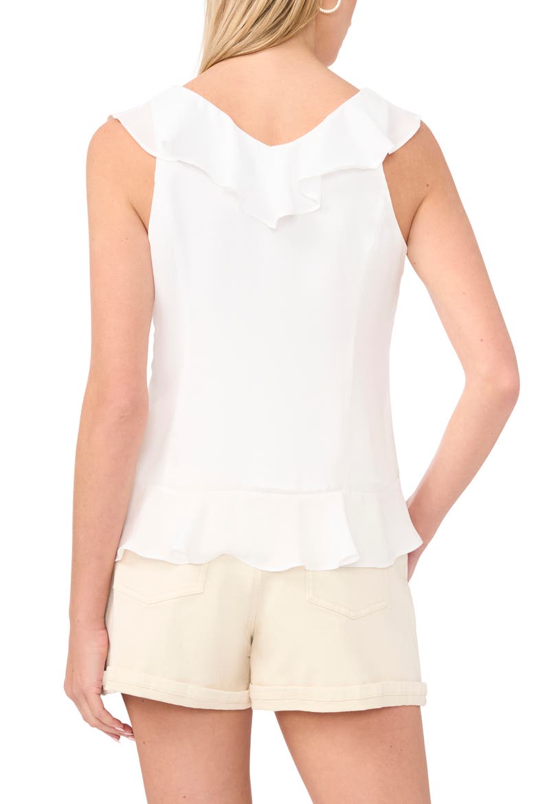 V-Neck Ruffle Front Top, Alternate, color, ULTRA WHITE
