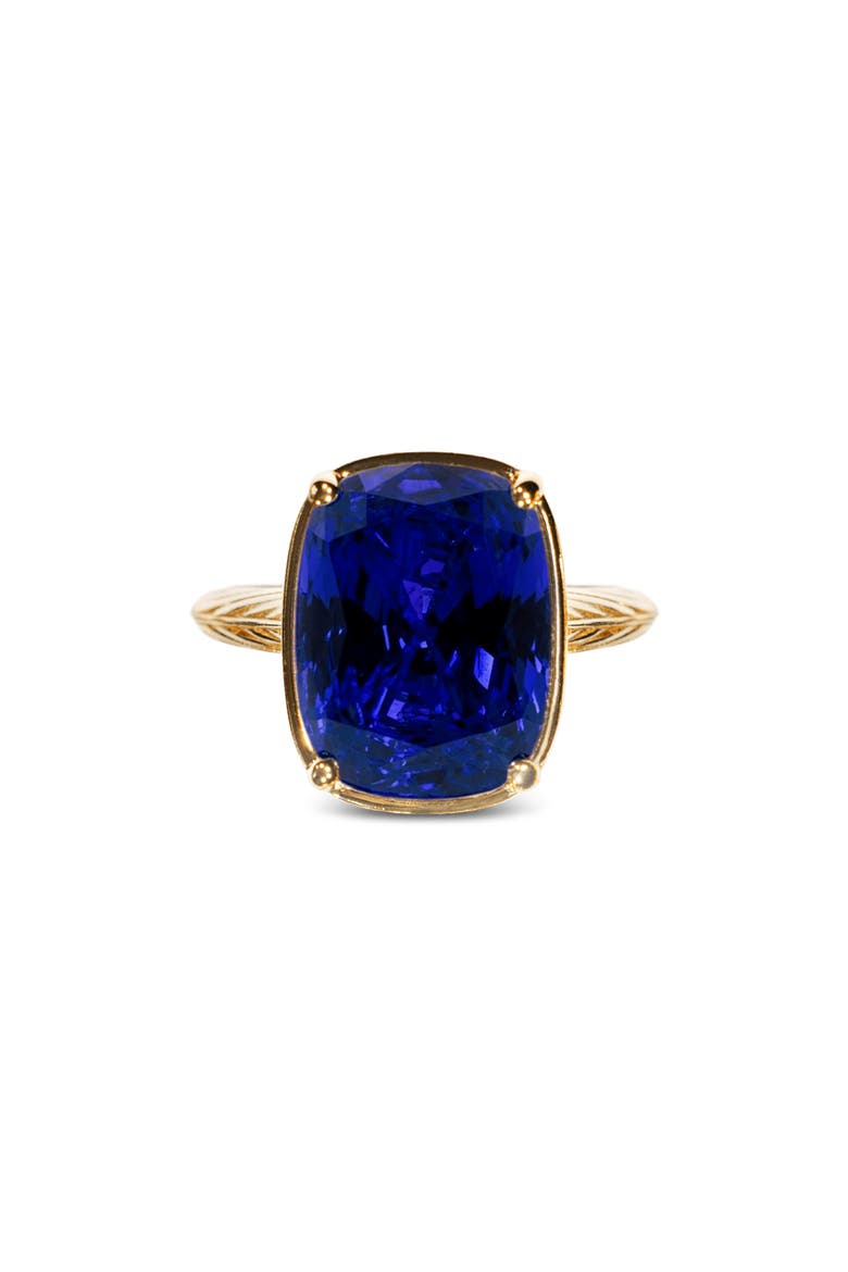 14k Gold Plated Elongated Cushion Stone Ring, Main, color, GOLD